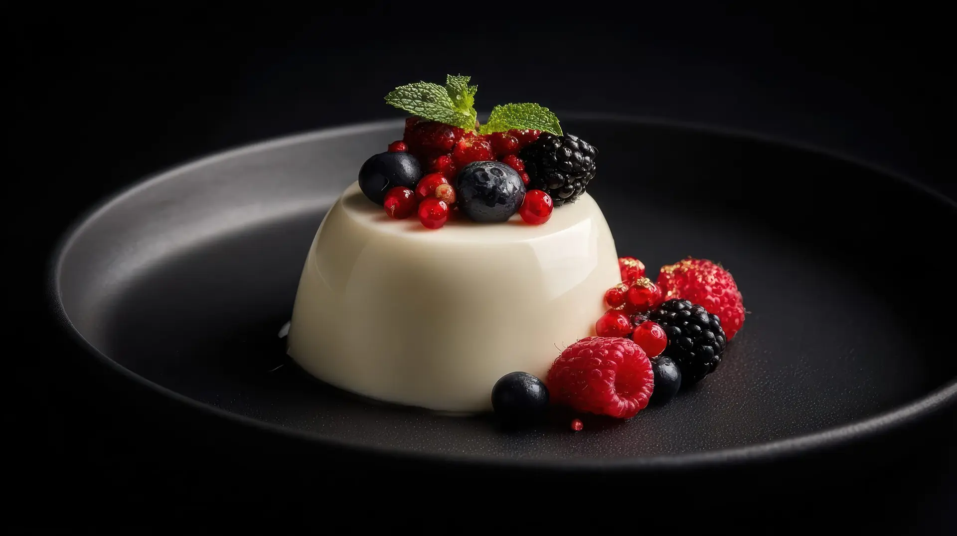 Panna cotta with wild berries from Medvednica
