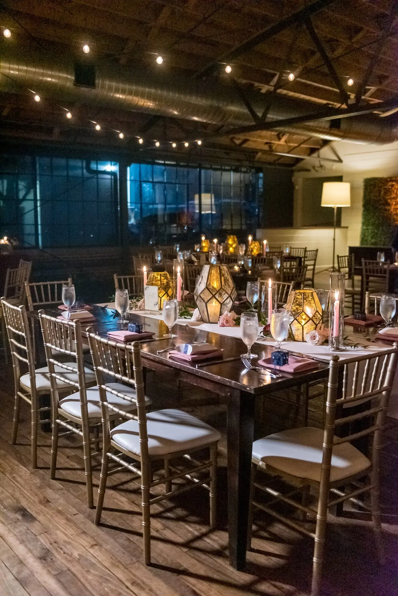 The dining room at dusk